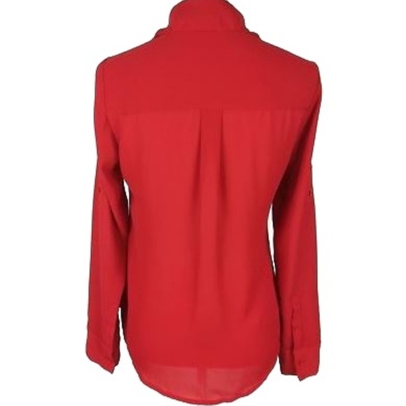 * Express women's xs button down red long sleeve - Picture 5 of 8